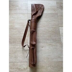 Piel Leather executve travel golf bag brown‎ rare